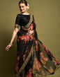 Black Printed Saree | Leemboodi