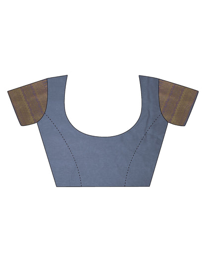 Grey Cotton Printed Saree | Leemboodi