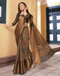 Brown Cotton Printed Saree | Leemboodi