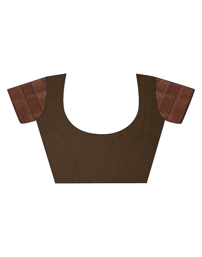 Brown Cotton Printed Saree | Leemboodi