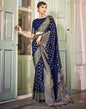 Navy Blue Banarasi Saree | Leemboodi
