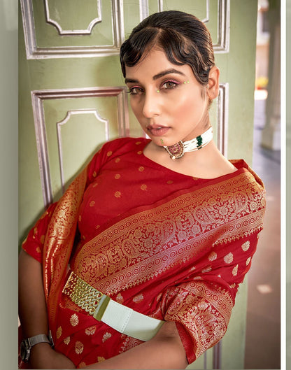 Red Banarasi Saree | Leemboodi