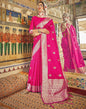 Rani Pink Silk Banarasi Saree | Leemboodi