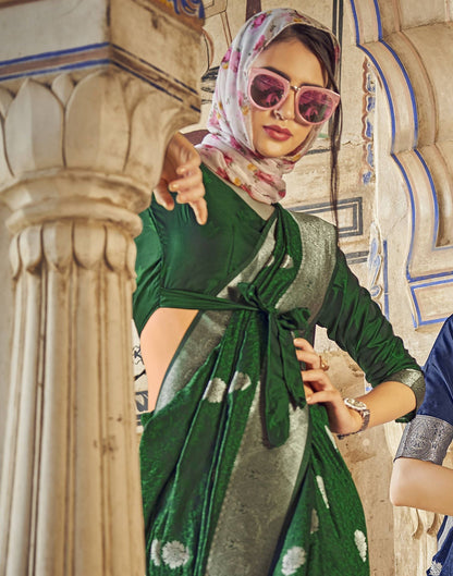 Green Silk Banarasi Saree | Leemboodi