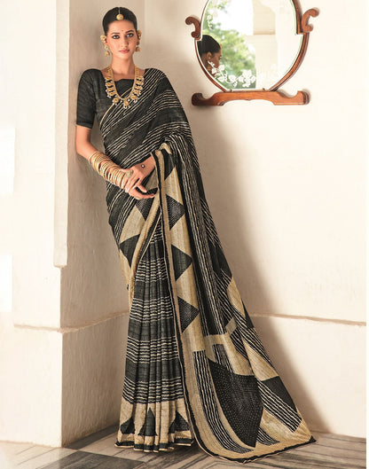 Black Silk Printed Saree | Leemboodi
