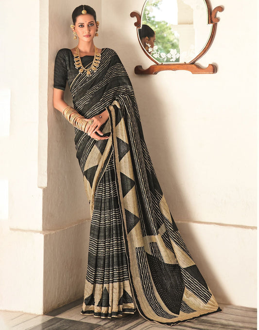 Black Silk Printed Saree | Leemboodi