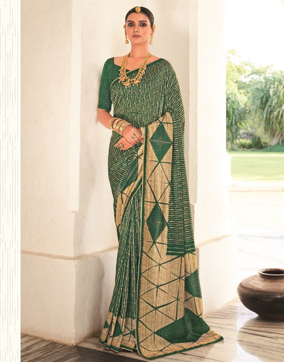 Green Silk Printed Saree | Leemboodi