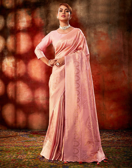 Peach Silk Saree | Leemboodi