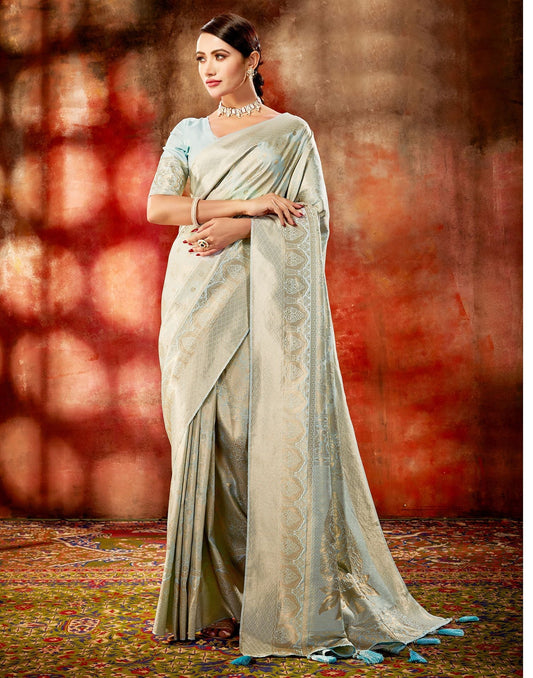 Light Blue Silk Saree | Leemboodi