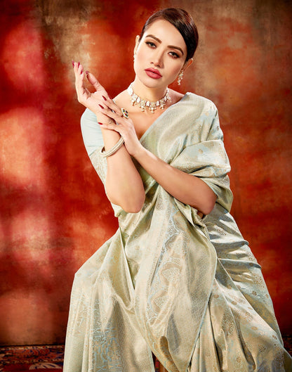 Light Blue Silk Saree | Leemboodi