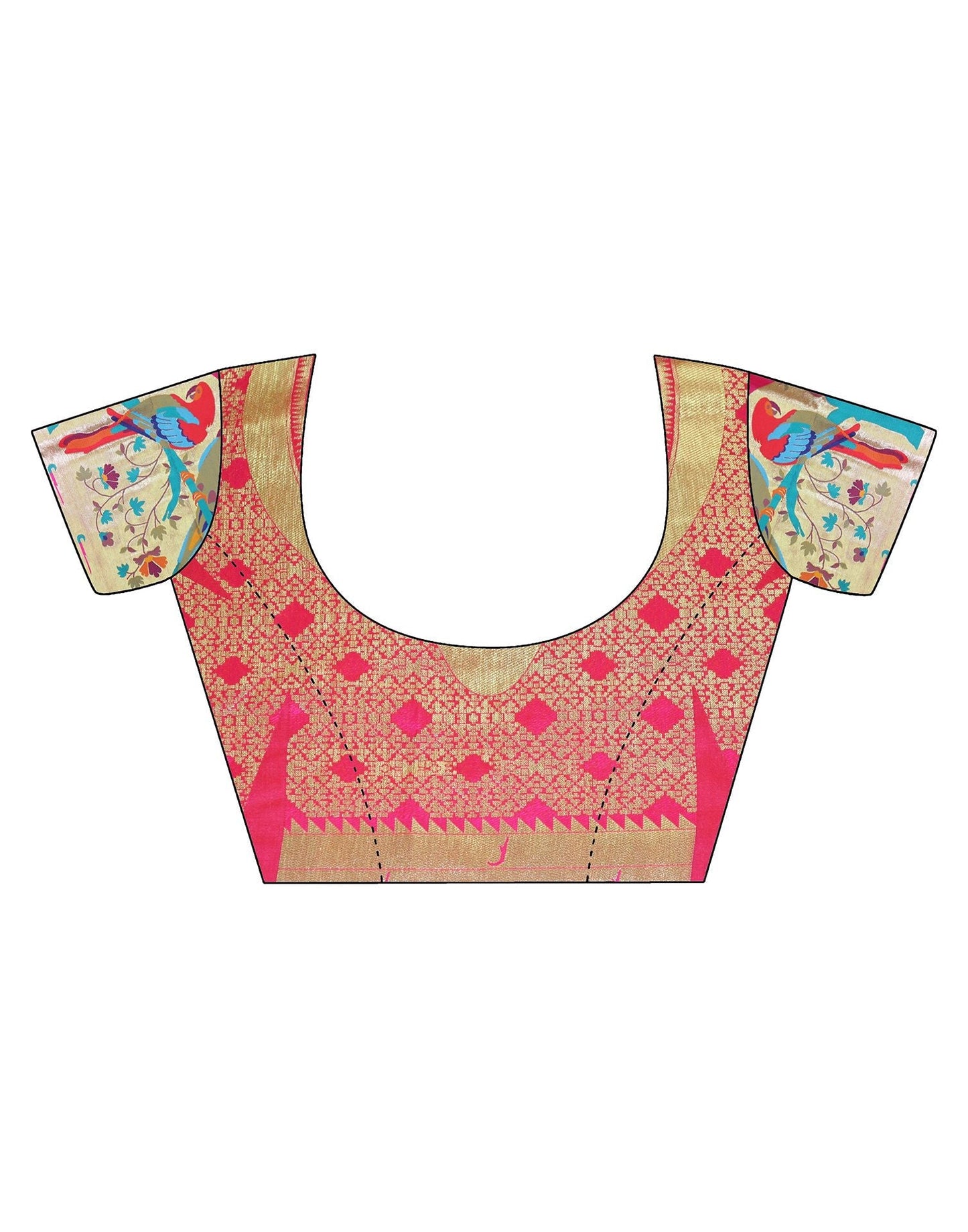 Rani Pink Paithani Silk Saree | Leemboodi