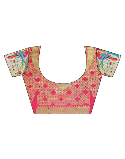 Rani Pink Paithani Silk Saree | Leemboodi