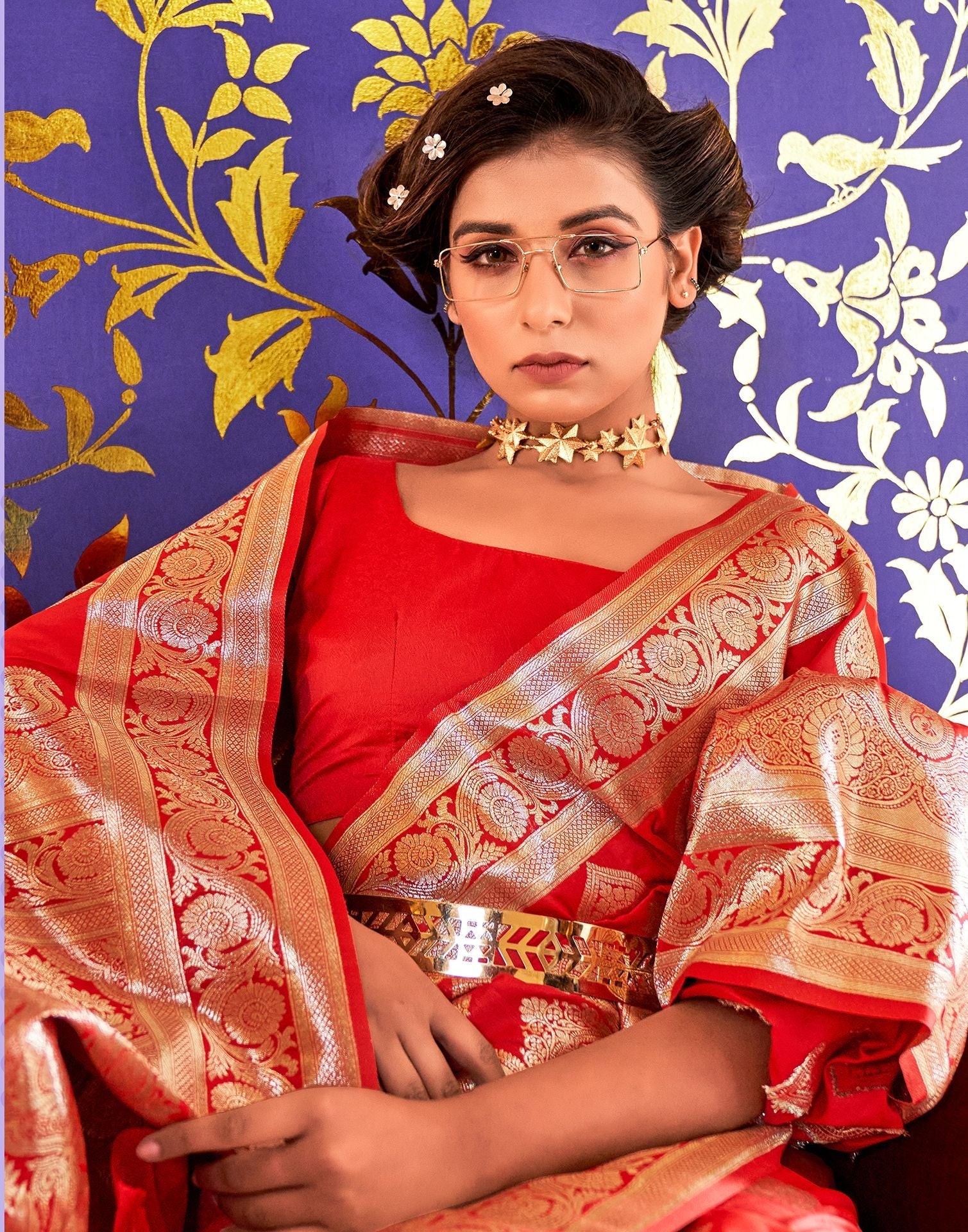 Red Silk Banarasi Saree | Leemboodi