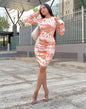 Peach Tie and Dye Bodycon