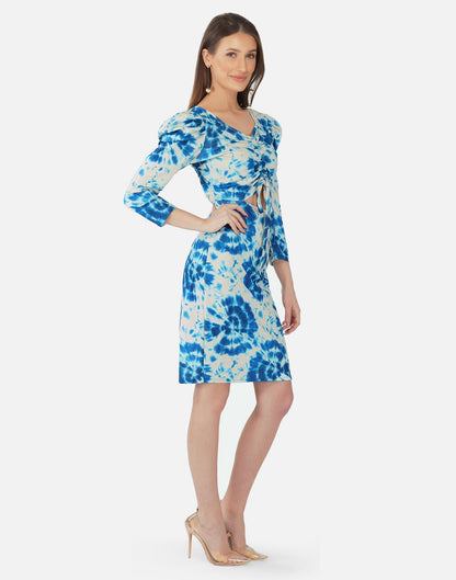 Sky Blue Tie and Dye Bodycon | Sudathi