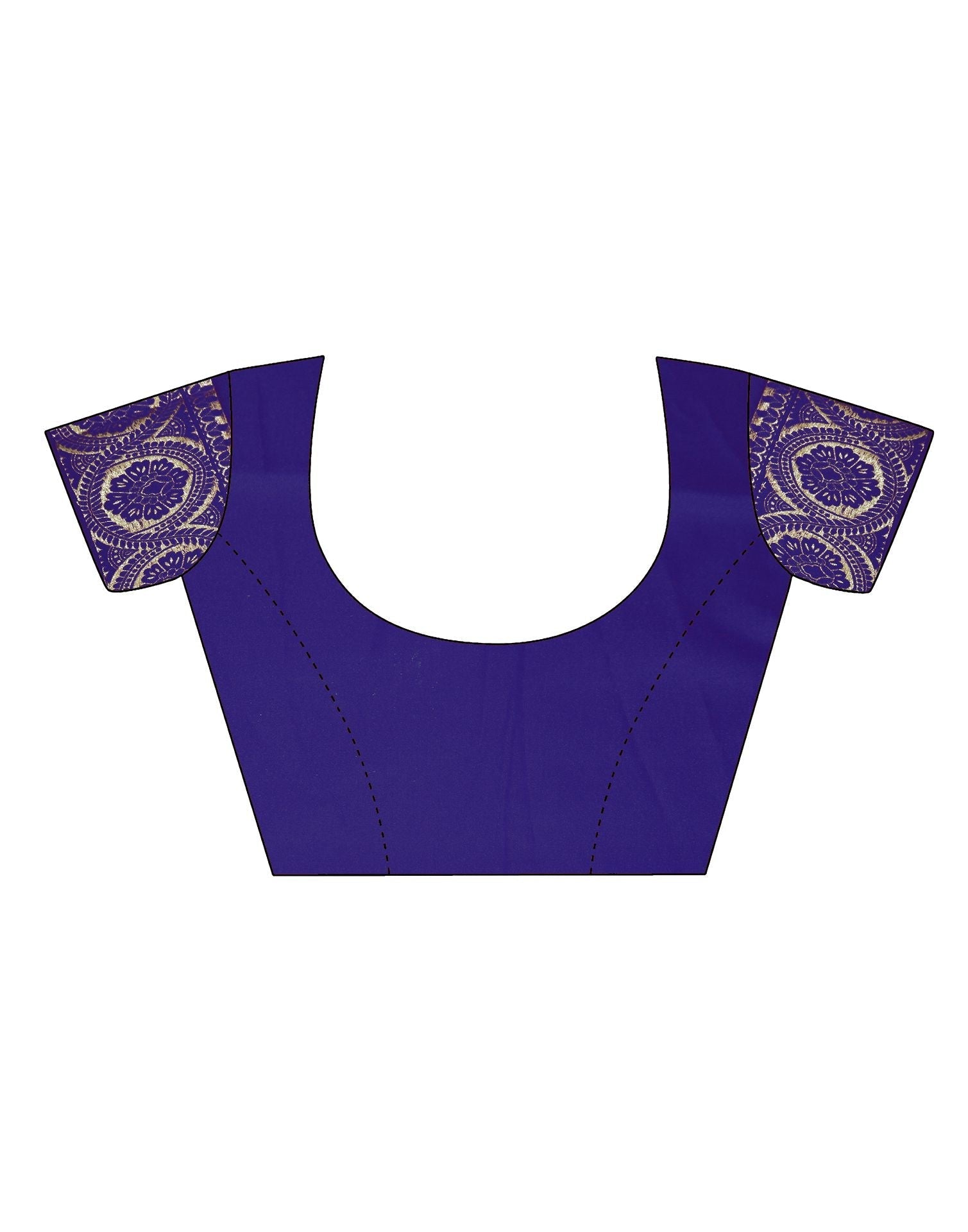 Navy Blue Silk Banarasi Saree | Leemboodi