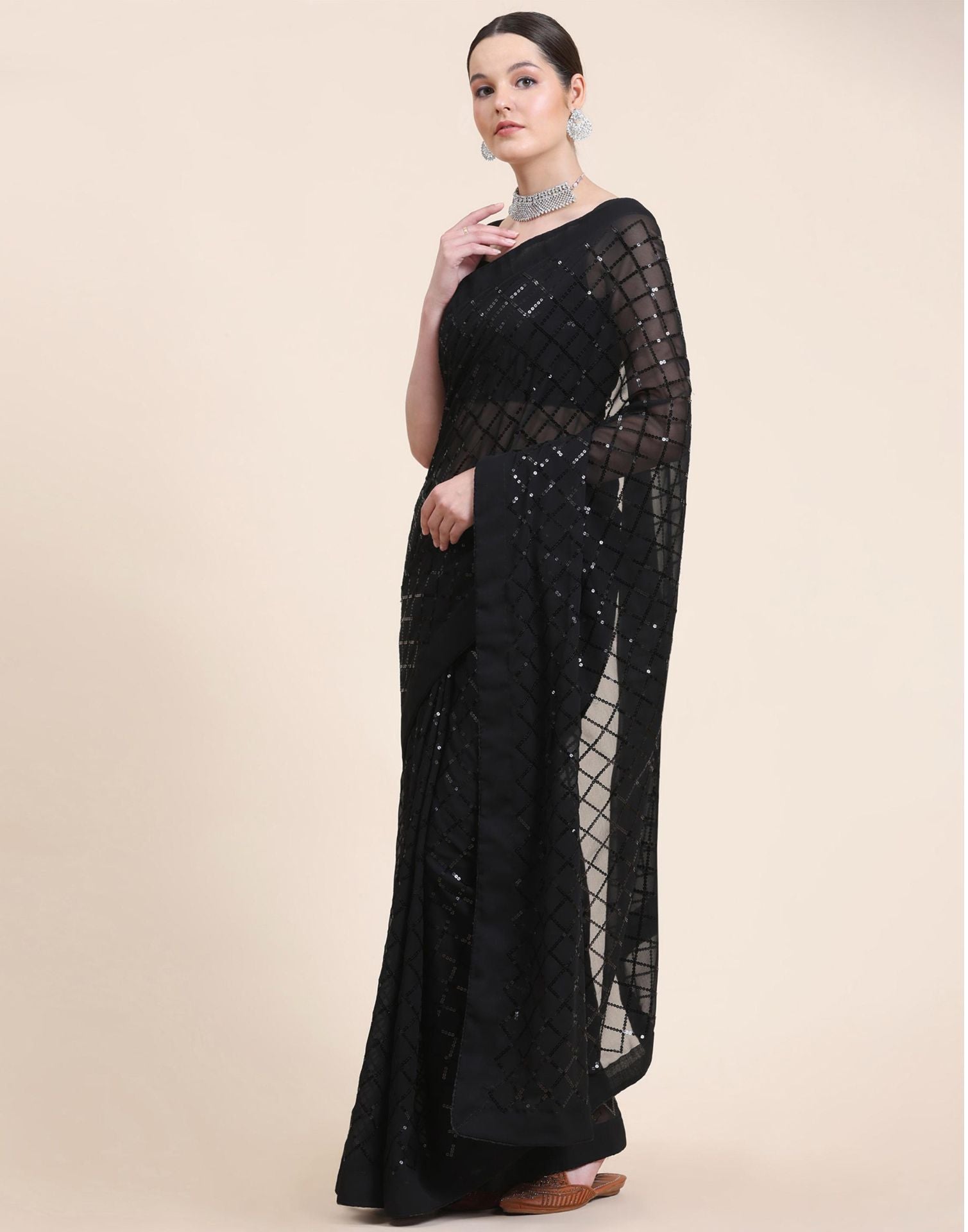 Black Sequence Saree | Sudathi