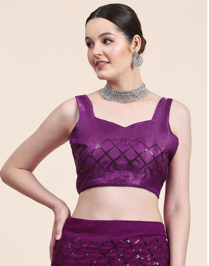 Magenta Sequence Saree | Sudathi