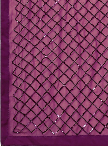 Magenta Sequence Saree | Sudathi