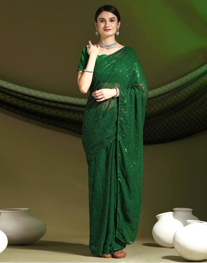 Green Sequence Saree | Sudathi