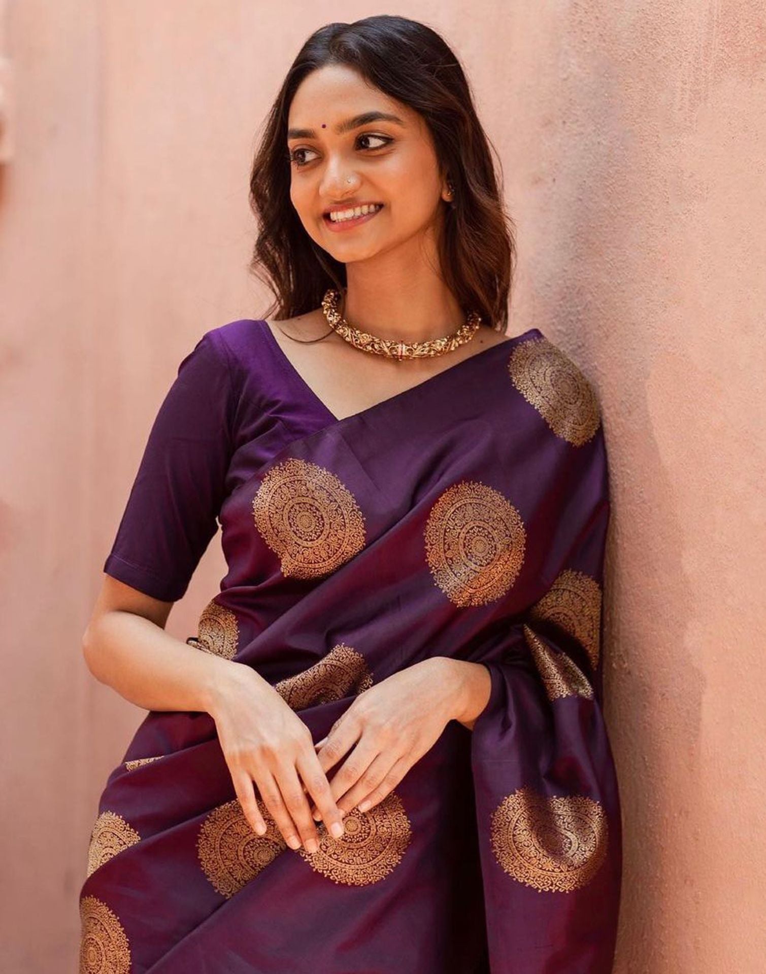 Purple Silk Banarasi Saree | Sudathi