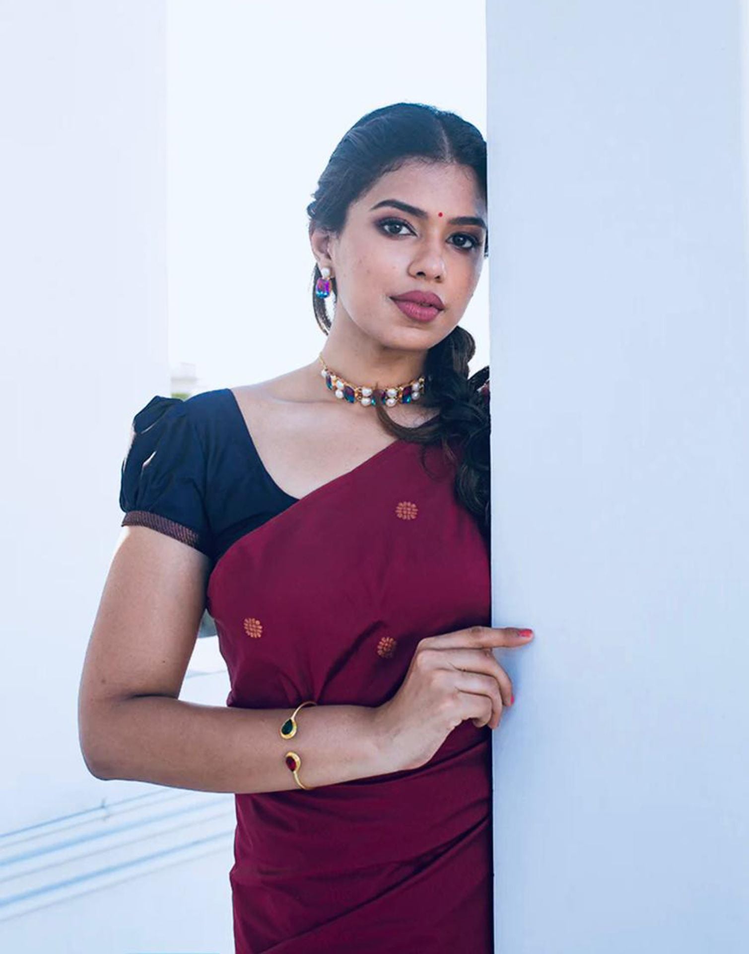 Magenta Silk Banarasi Saree | Sudathi