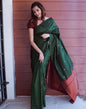 Dark Green Silk Banarasi Saree | Sudathi