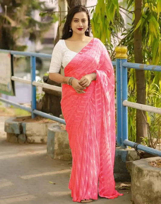 Pink Plain Saree | Sudathi