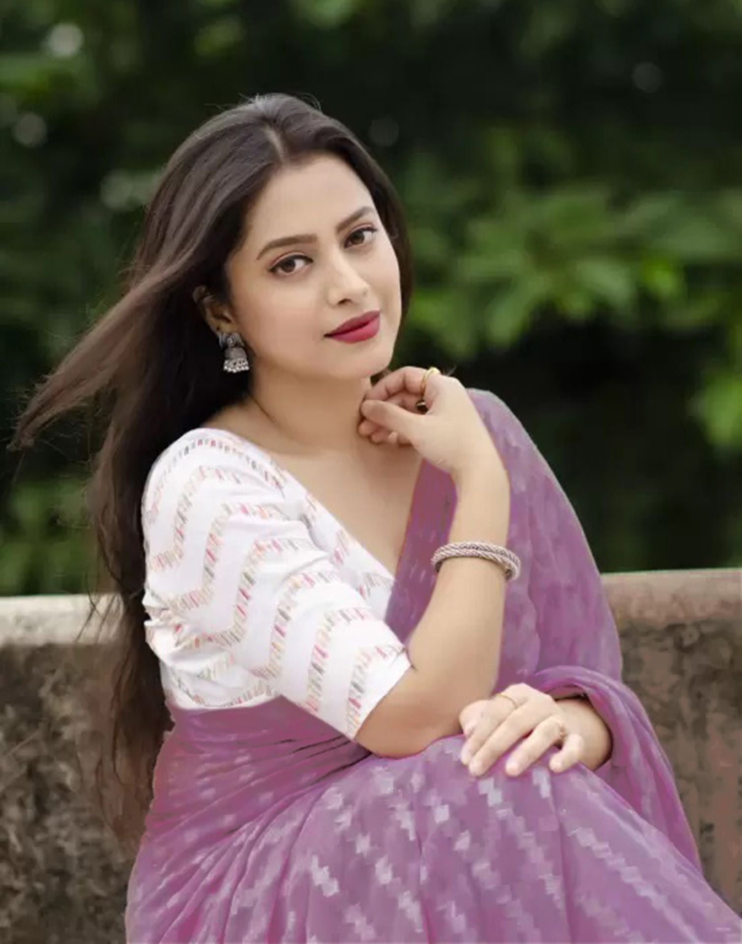 Dusty Pink Plain Saree | Sudathi