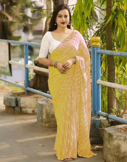 Yellow Plain Saree | Sudathi