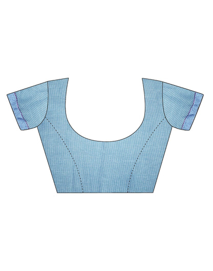 Light Blue Chiffon Printed Saree | Sudathi