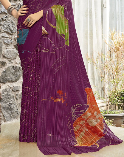 Wine Printed Saree | Leemboodi