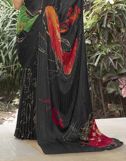 Black Printed Saree | Leemboodi
