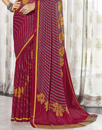 Maroon Printed Saree | Leemboodi