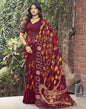 Maroon Printed Saree | Leemboodi