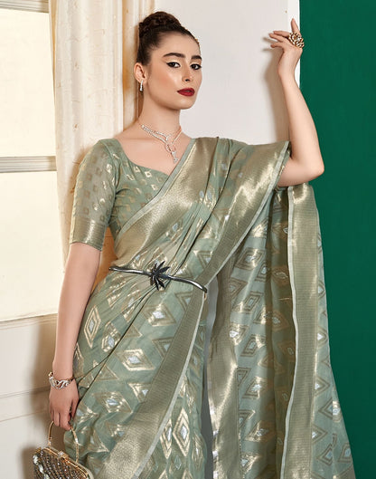 Pista Green Cotton Saree | Leemboodi