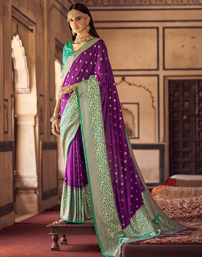 Purple Silk Banarasi Saree | Leemboodi