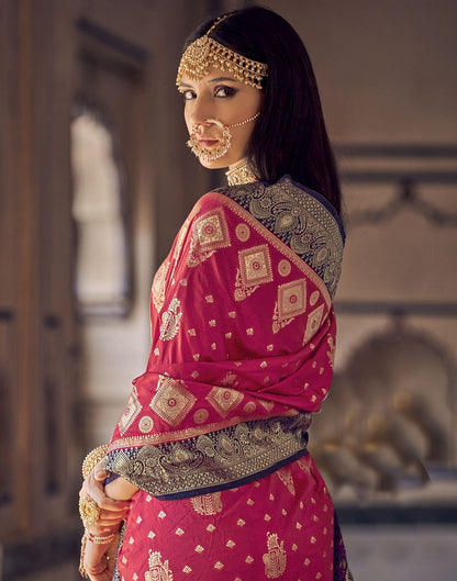 Pink Silk Banarasi Saree | Leemboodi