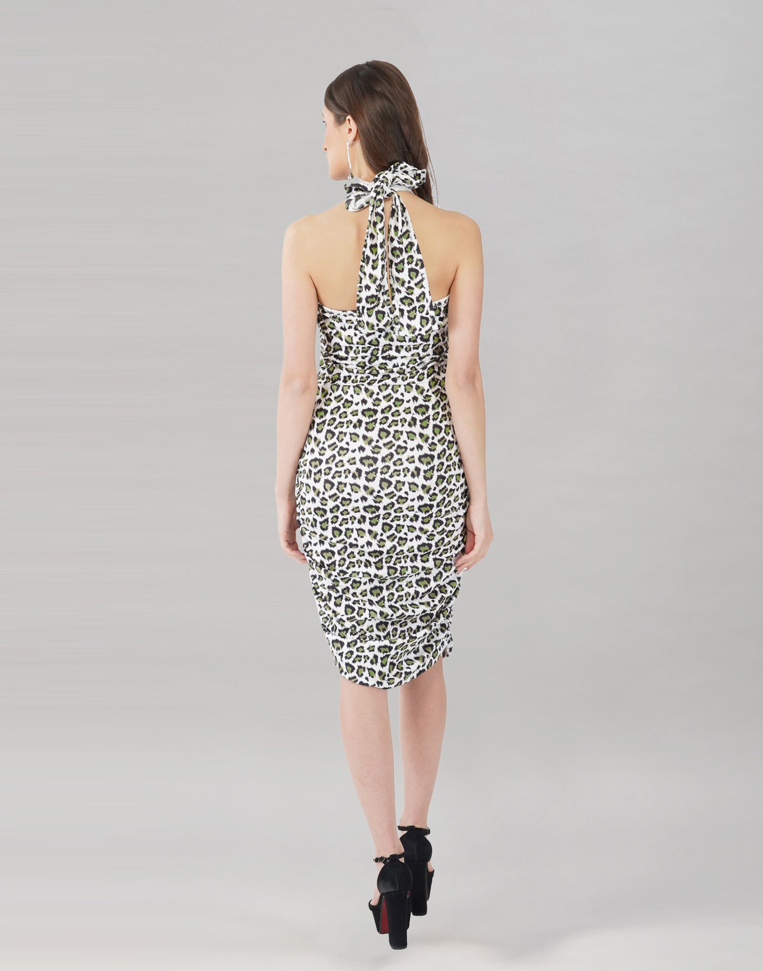Green and White Printed Bodycon | Sudathi