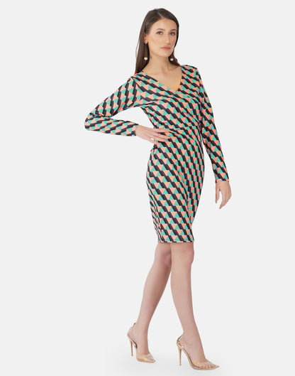 Multicoloured Printed Bodycon | Sudathi