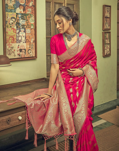 Pink Silk Banarasi Saree | Leemboodi