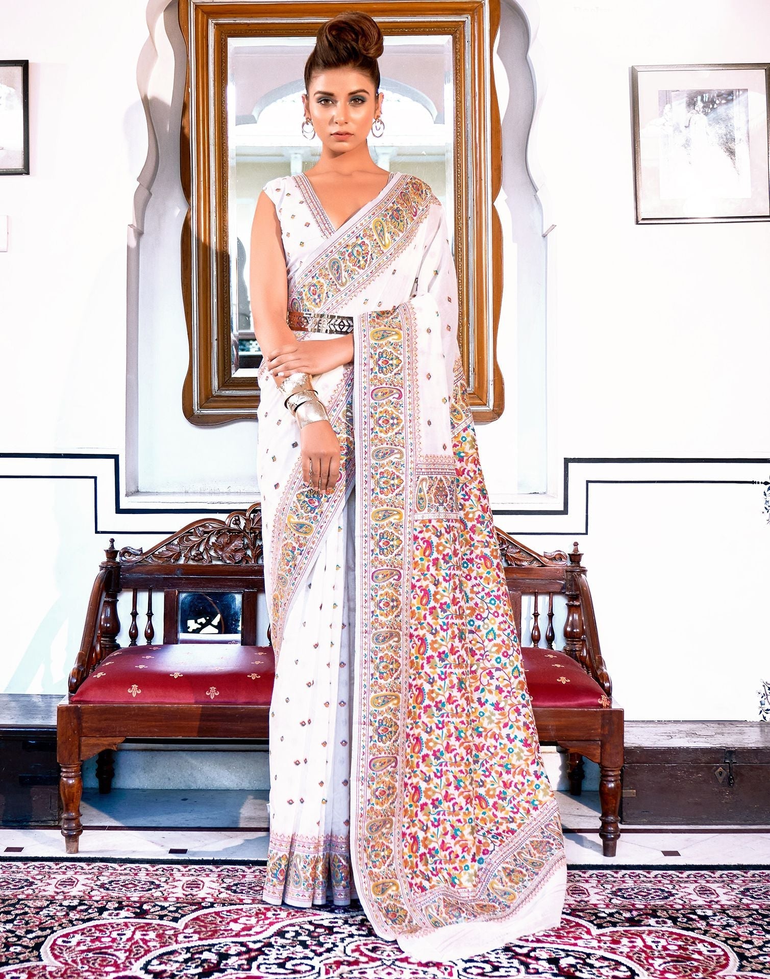 White Silk Saree | Leemboodi