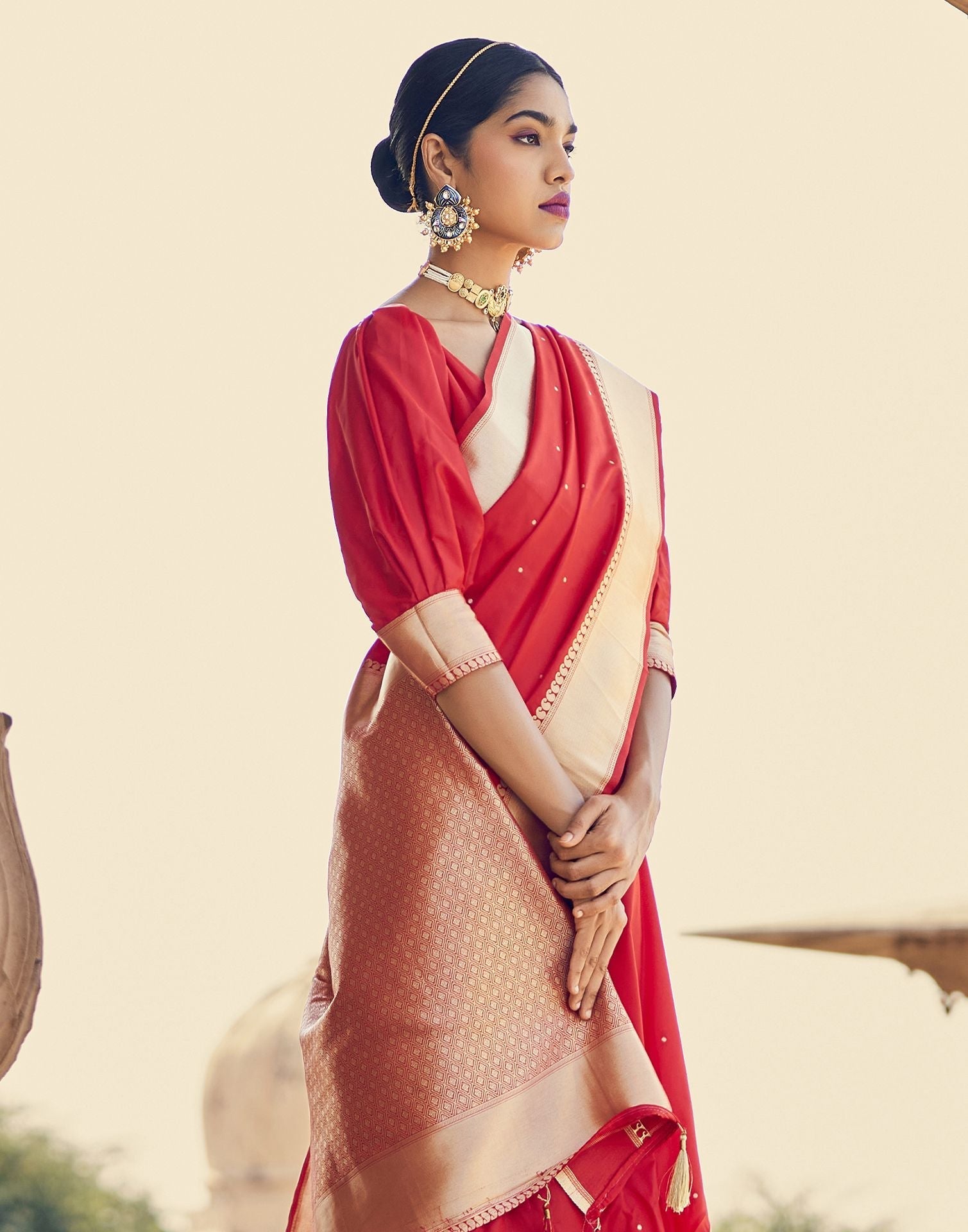 Red Silk Banarasi Saree | Leemboodi