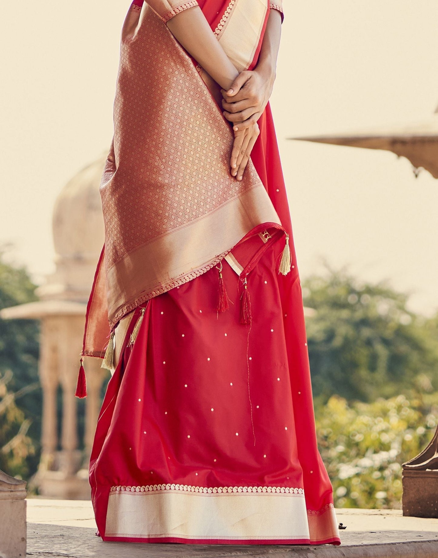 Red Silk Banarasi Saree | Leemboodi