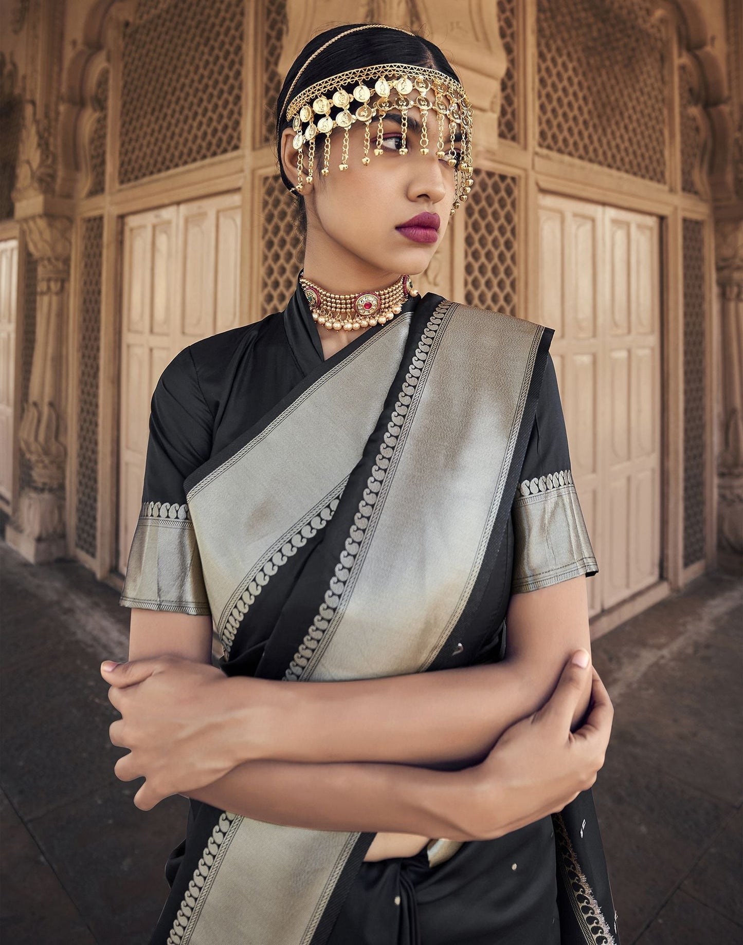 Black Silk Banarasi Saree | Leemboodi