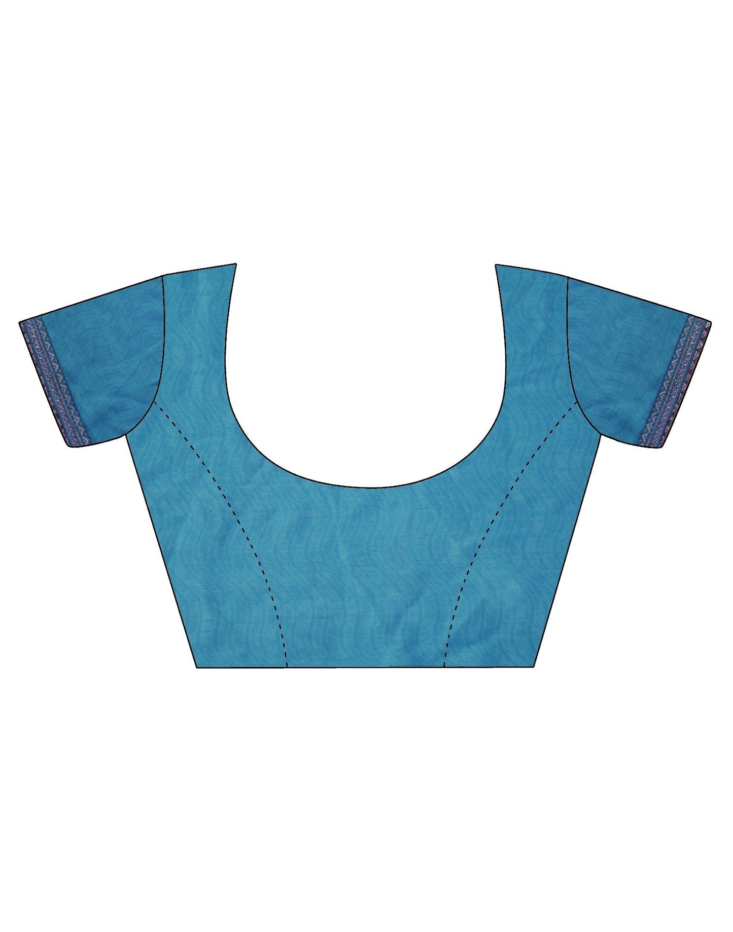 Teal Blue Chiffon Printed Saree | Leemboodi