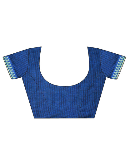 Navy Blue Chiffon Printed Saree | Leemboodi