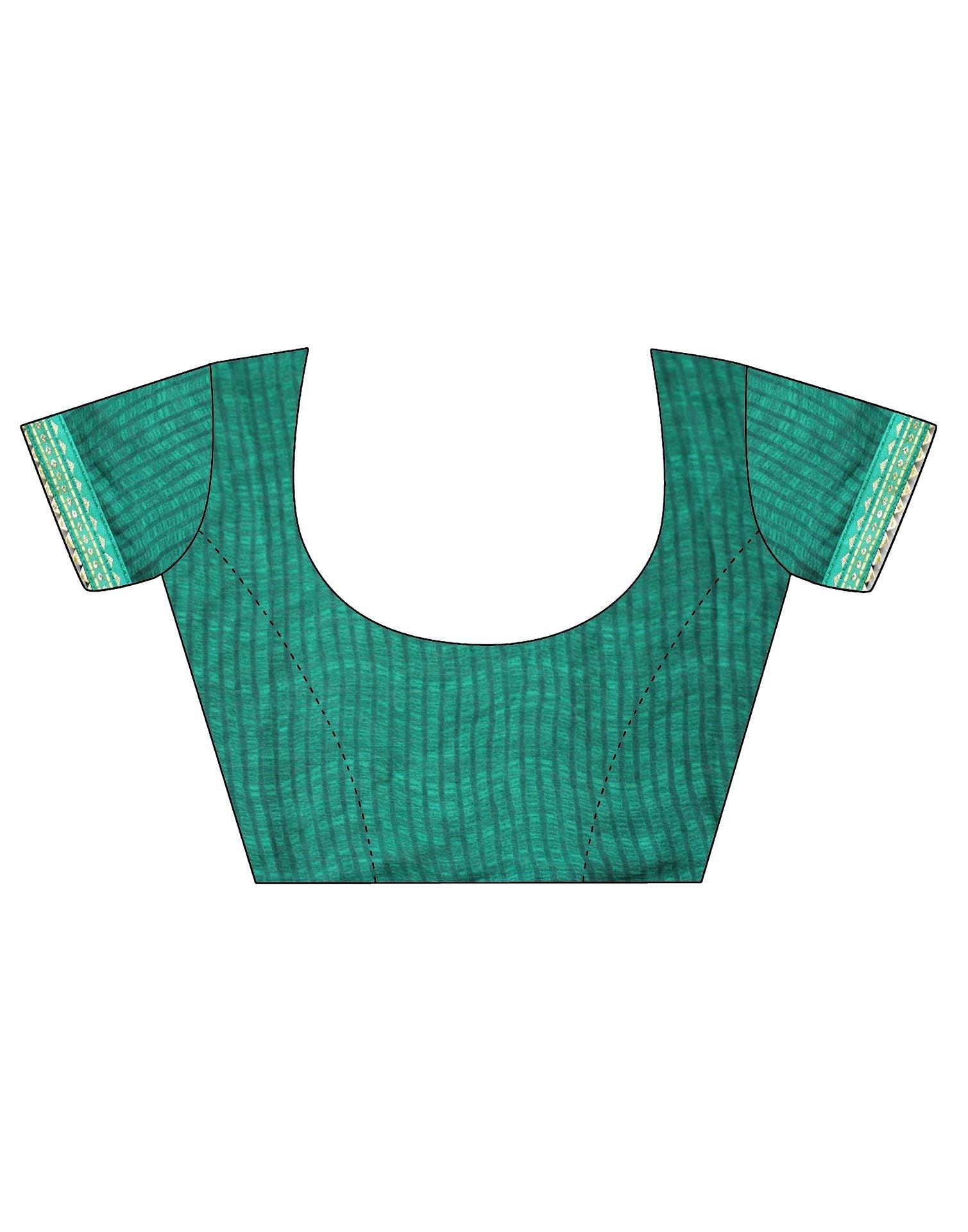 Turquoise Chiffon Printed Saree | Leemboodi