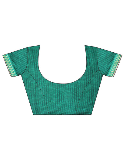 Turquoise Chiffon Printed Saree | Leemboodi