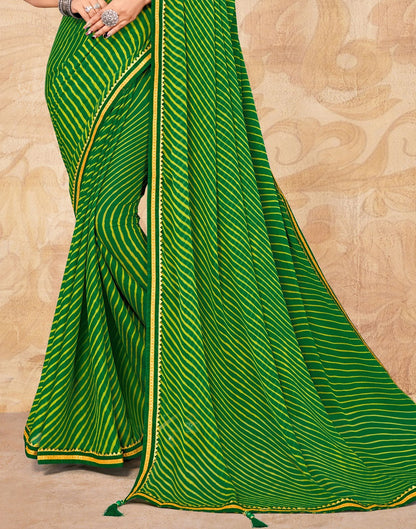 Green Chiffon Printed Saree | Leemboodi